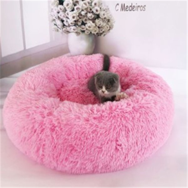 ️ Round Long Hairy Cat Mattress – Soft Plush Autumn/Winter Nest Pad for Cats & Dogs - Image 3