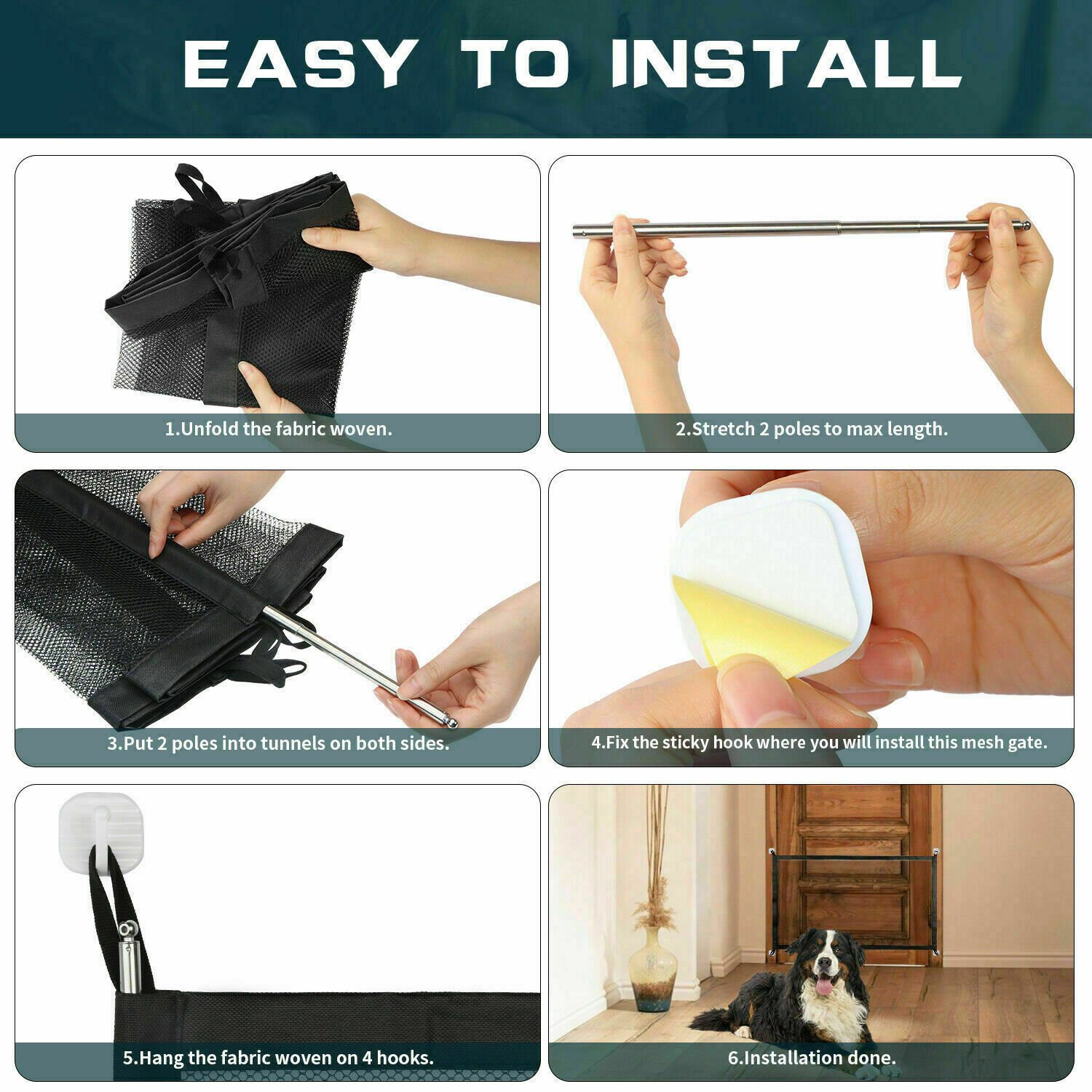 Portable Mesh Safety Gate for Pets & Babies – Easy Stair/Door Guard - Image 4