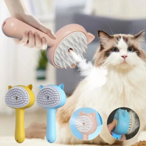 Hair Cleaning Brush with Mist – Self-Cleaning Cat Grooming Brush for Pets