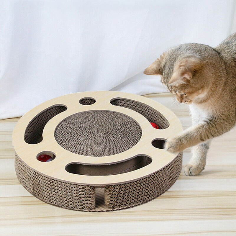 Game-Changing 3-in-1 Cat Scratching Pad – Irresistible Toy with Ball & Bell Saves Furniture