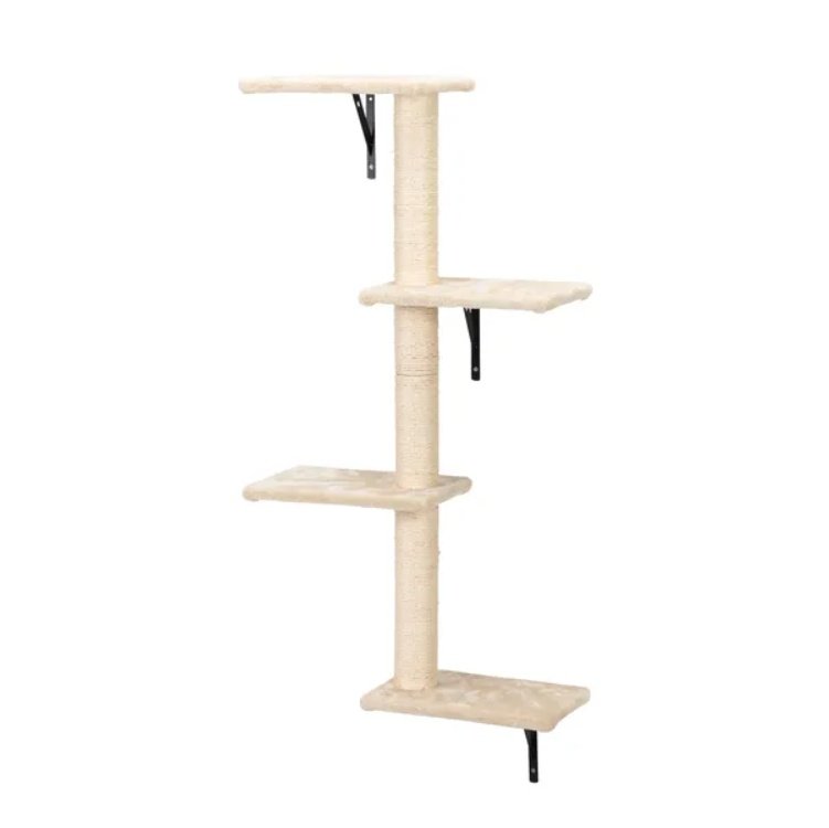 Wall-Mounted Cat Climber Set (5-Piece) – Floating Cat Shelves & Perches with Scratching Posts | Modern Cat Activity Tree - Image 9